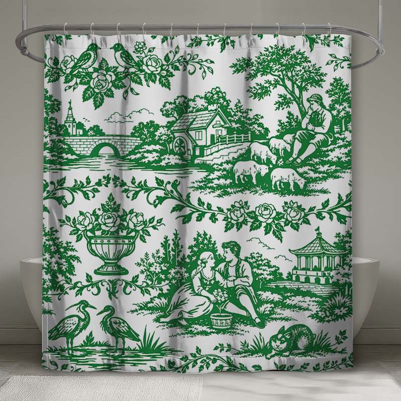 Rideaux de douche Green Scenic, 70in W x 84in H