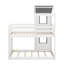 Lit superposé simple au-dessus d'un lit simple en bois avec toit, fenêtre et garde-corps-82100794