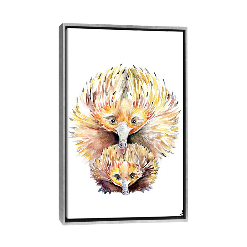 Décoration murale énigmatique Echidnas pour enfants, H 60 po x l 40po x P 1,5 po, Toile avec cadre argenté