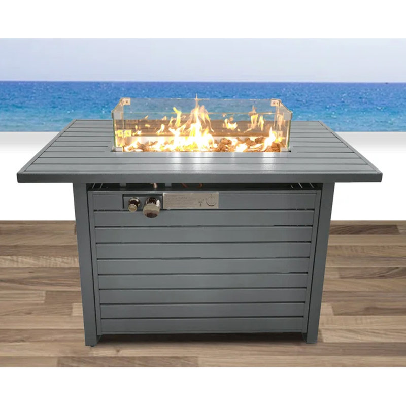 Table de foyer d'extérieur avec couvercle H 25 po - propane en acier l 42 po, Gardentraction X Party Essential
