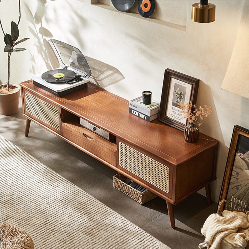 Meuble télé de style japonais, Marron foncé