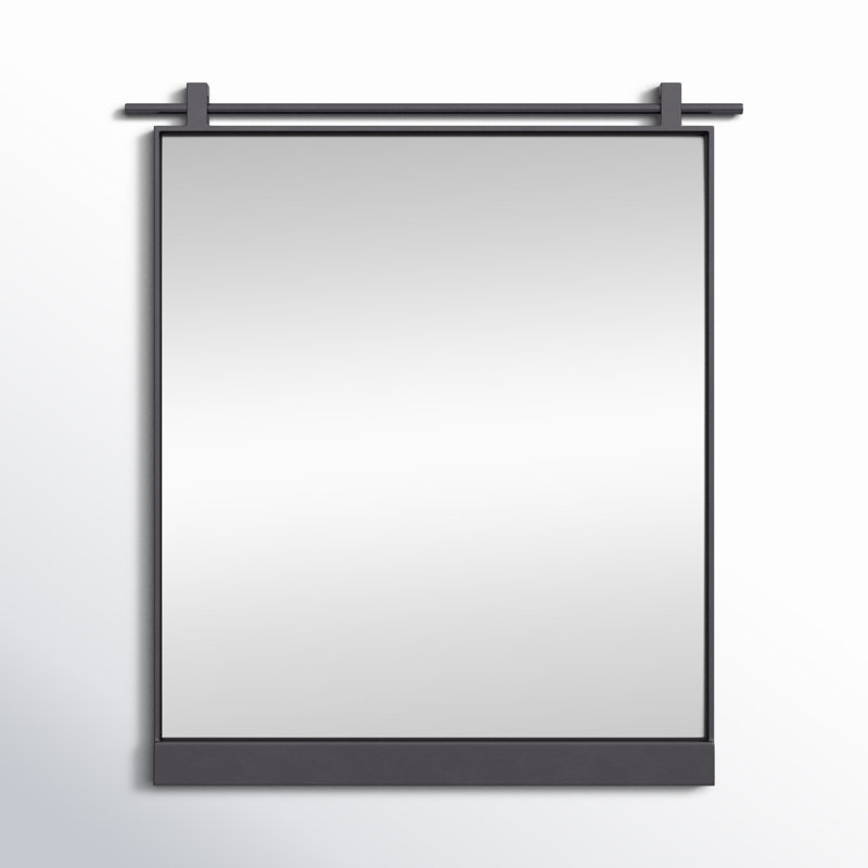 Chico Rectangle Iron Framed Wall Mirror, 45" x 50", Antiqued Iron