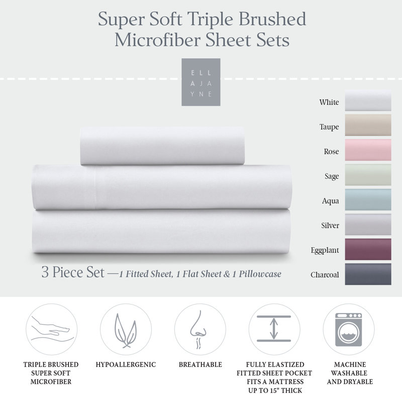 Cozy Touch Microfiber Sheets, King, White