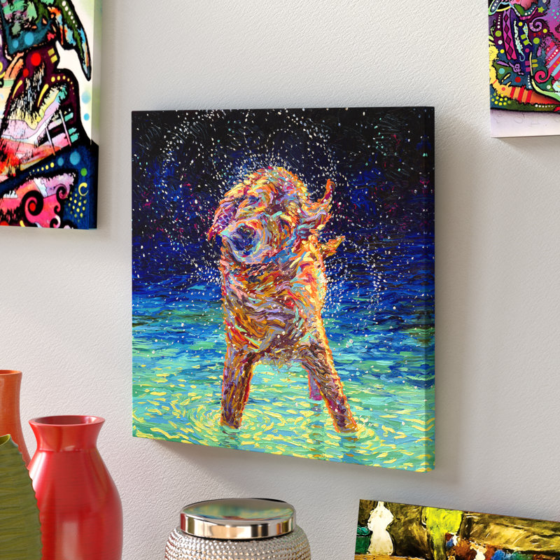 " Moonlight Swim " by Iris Scott, 12" H x 12" W x 1.5" D