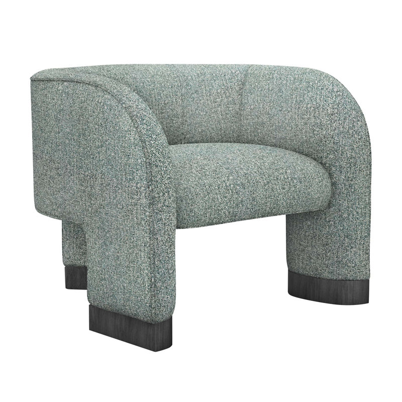 Trilogy Upholstered Barrel Chair, Pool Rayon/Viscose, Dark Gray