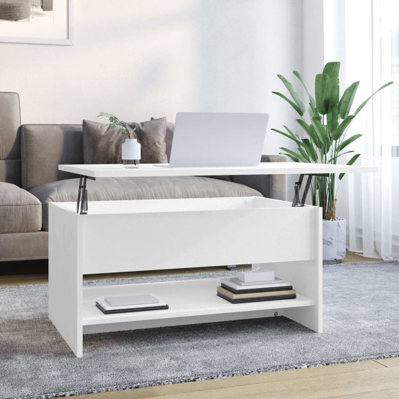 Huttan Lift Top Sled Coffee Table with Storage, White