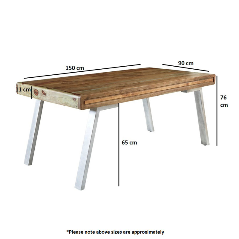 Giovani Acacia Rectangular Wood Top Dining Table