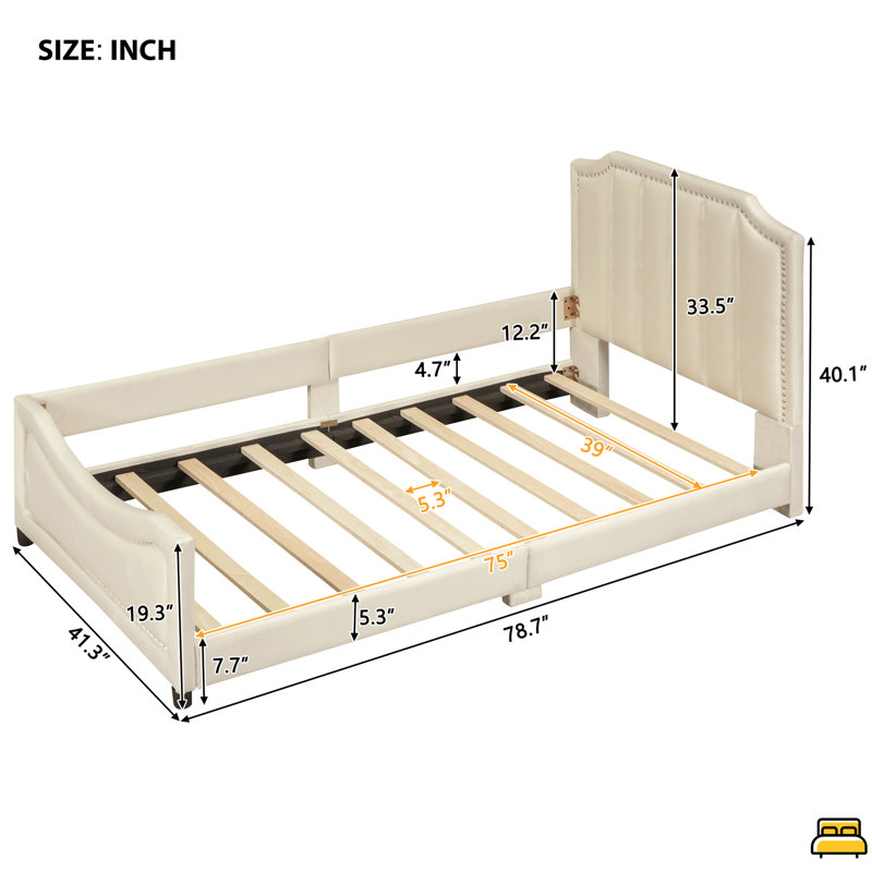 Haisam Upholstered Daybed, Beige