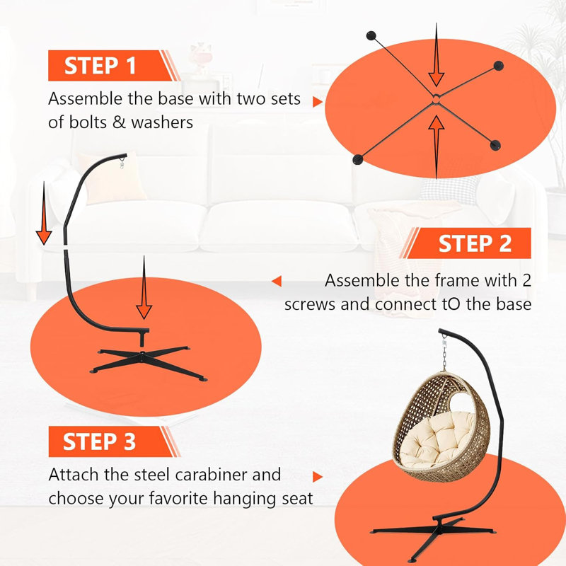 Heavy-duty Chair Hammock with Stand,No Hammock No PIllow