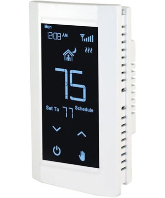 Thermostat programmable intelligent WiFi KING K901-DB-W Hoot, 120/208/240 V, unipolaire, 3 fils, blanc