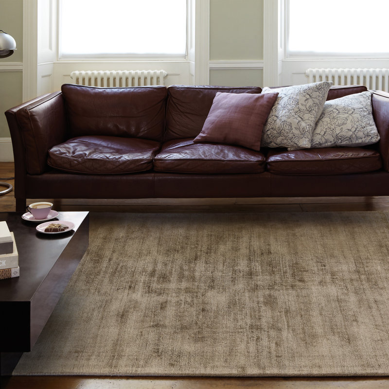 Doris Plain Silky Mocha/Beige Rug, Rectangle 160 x 230cm