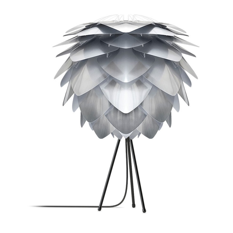Lampe de table à trépied 31 po Silvia, Noir, Cuivre