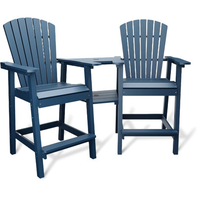 Outdoor Recycled Poly Adirondack Barstools by Rosecliff Heights
