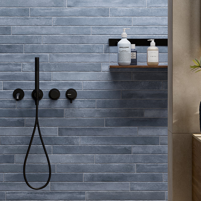 Tucson 1-7 / 8 po X 17 3/4 po Carreau de porcelaine pour plancher et mur, Bleu