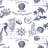 Navy Nautical Cotton Quilt Set-110847248