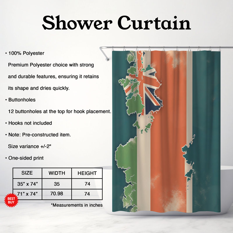 Rideau de douche Irish Spirit - Premium, L 71 po x L 74 po