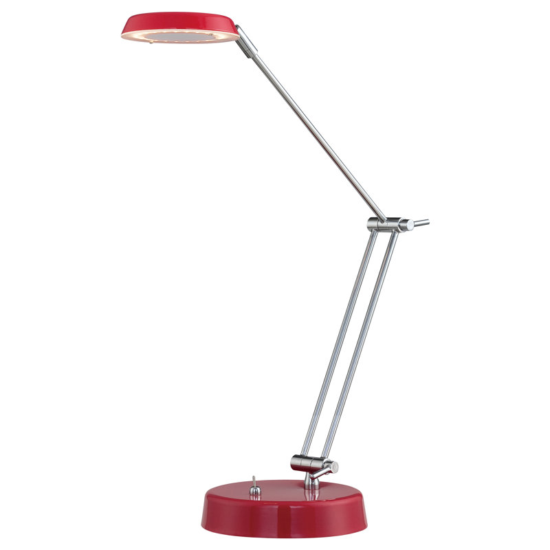Lampe de bureau 19,75 po Adem, Rouge / chrome poli