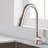 Single Handle Pull Down Sprayer Kitchen Faucet in Brushed Nickel-50632566