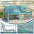 Patio Loveseat 2-Person Bench w/ Curved Backrest Slatted Design for Backyard Blue-1345272352