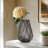 Solara Swirl 9" Ribbed Clear Black Glass Vase-977890660