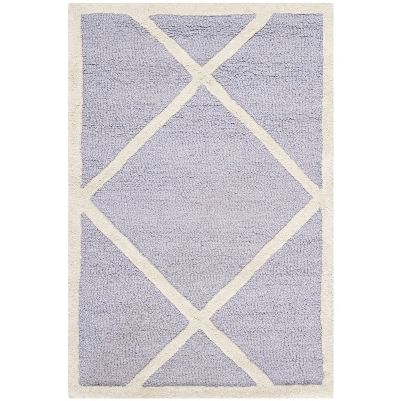 Sanyla Hand Tufted Wool Geometric Rug, Rectangle 2' x 3'