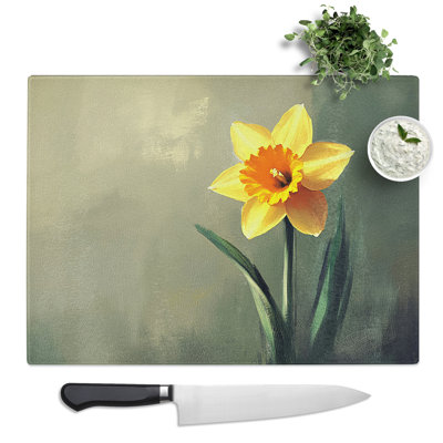 Daffodil Flower Vol.3  Glass Chopping Board