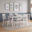 Ensemble de salle à manger en bois bicolore avec table rectangulaire et 6 chaises rembourrées en lin