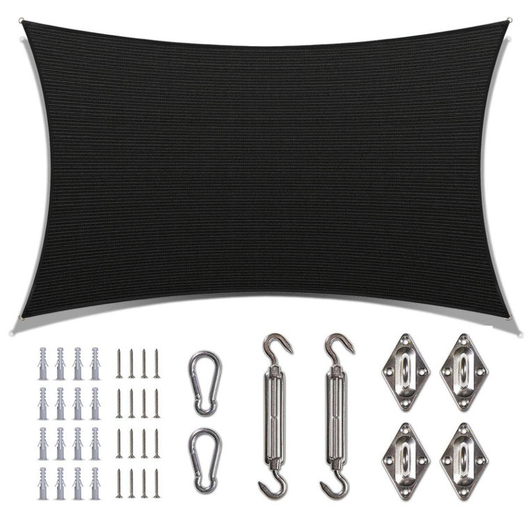 Amgo Customize Rectangle Shade Sail - 200 GSM, 95% UV Blockage with Hardware Kit