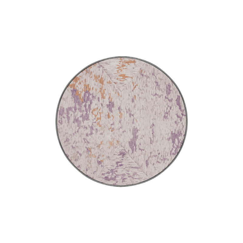 Machine Washable Gray Area Rug, Round 7'