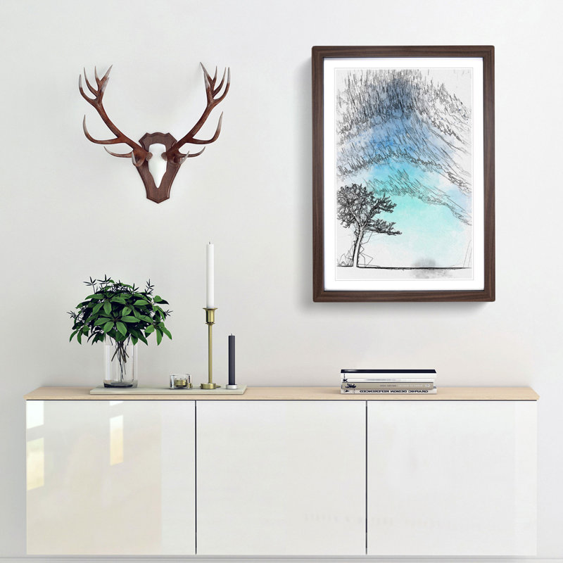 Tree at Dusk in Slovakia in Abstract - Framed Print, Walnut, 76cm H x 50cm W x 2cm D