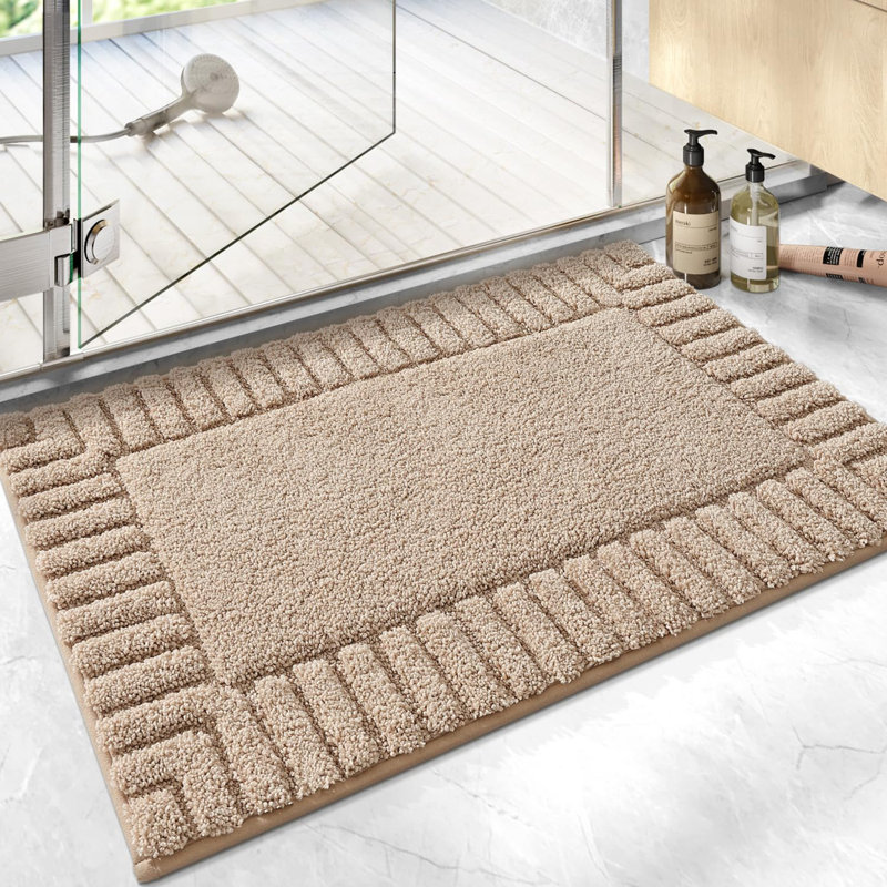 Tapis pour salle de bain, L 16 po x L 24 po, Kaki