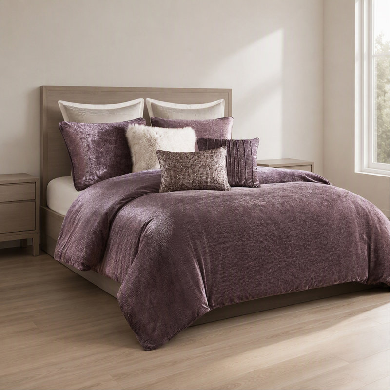 8-Piece Queen Comforter Set,Mauve