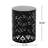 Large Outdoor Metal Side Table, Modern Cylindrical Design With Iron Cut Frame, Floral Pattern, Powder-Coated, No Assembly, Black, 13.45D X 13.45W 18.22H Accent Intriguing Decoration, Powder-Coated-407126842