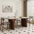 Nut-brown Rectangular Sintered Stone + Solid Wood Dining Table-1509603760