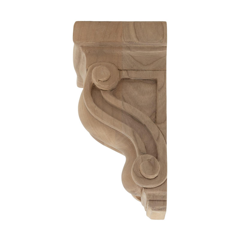 Corbeau classique en bois massif classique non fini 4-3 / 4 po x 2-7 / 8 po x 2-5 / 8 po, Cerisier