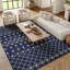 Tapis géométrique bleu marine / blanc Whanger-1498789546