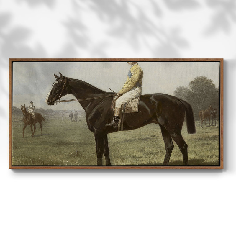 Vintage Animal Series-L- Toile tendue avec châssis tendue - Prêt à accrocher, H 21 po x l 41 po, Noyer