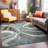 Farmerville Abstract Blue/Gray/Ivory Shag Area Rug-803599476