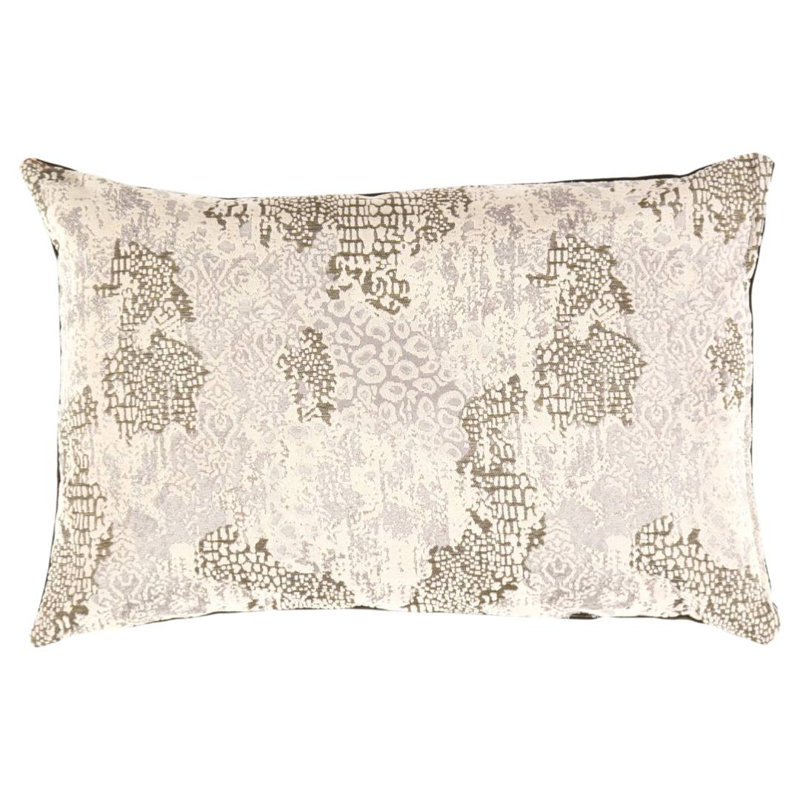 Animal Print Pillow Cover & Insert, 16"H x 16"W, Beige/Green/Yellow, Square