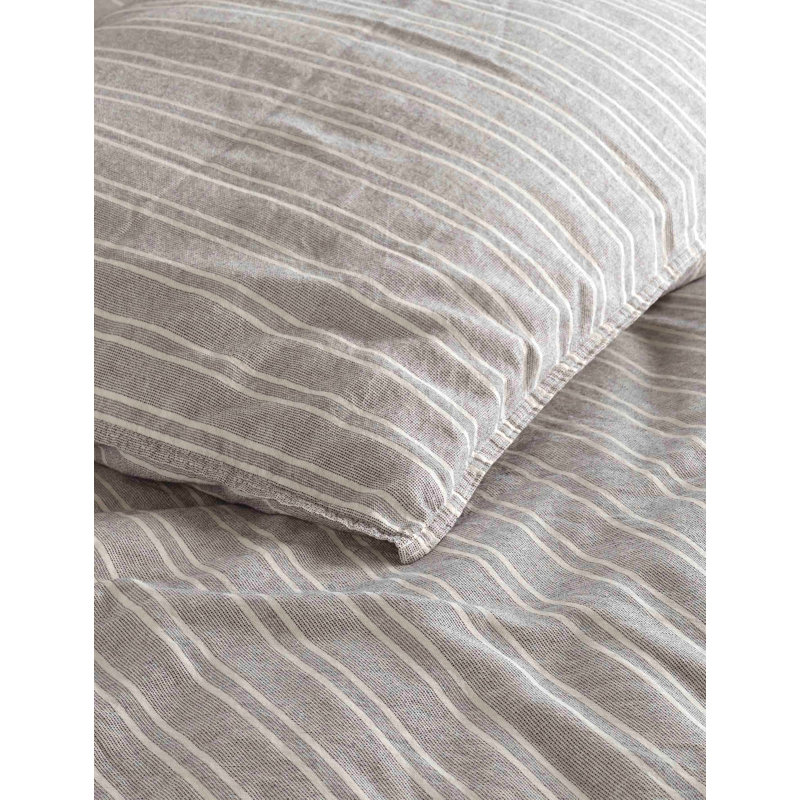Ensemble de housse de couette Ranforce, Courtepointe très grand + 2 taies d'oreiller, Noir / blanc