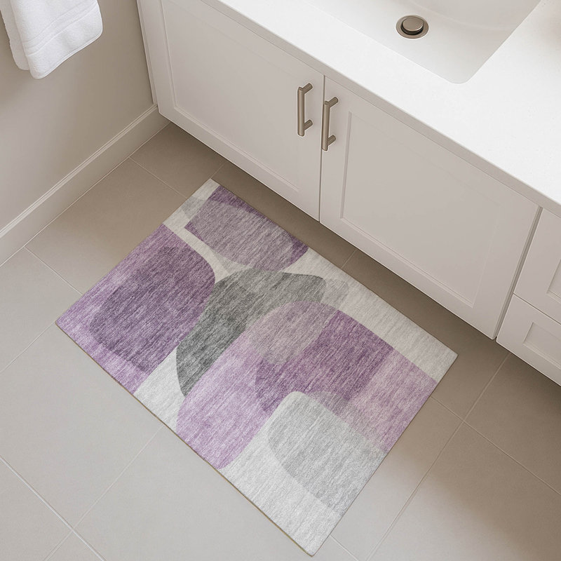 Tapis de qualité supérieure lavable à la machine Mayfield AMF2121, Mauve, 1 pi 8 po x 2 pi 6 po