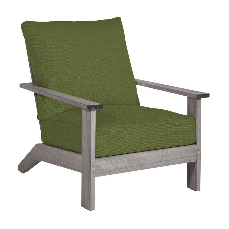 Chaise longue d'extérieur en teck Ashland, Pas de soudure, Huître teck, Forêt de lin