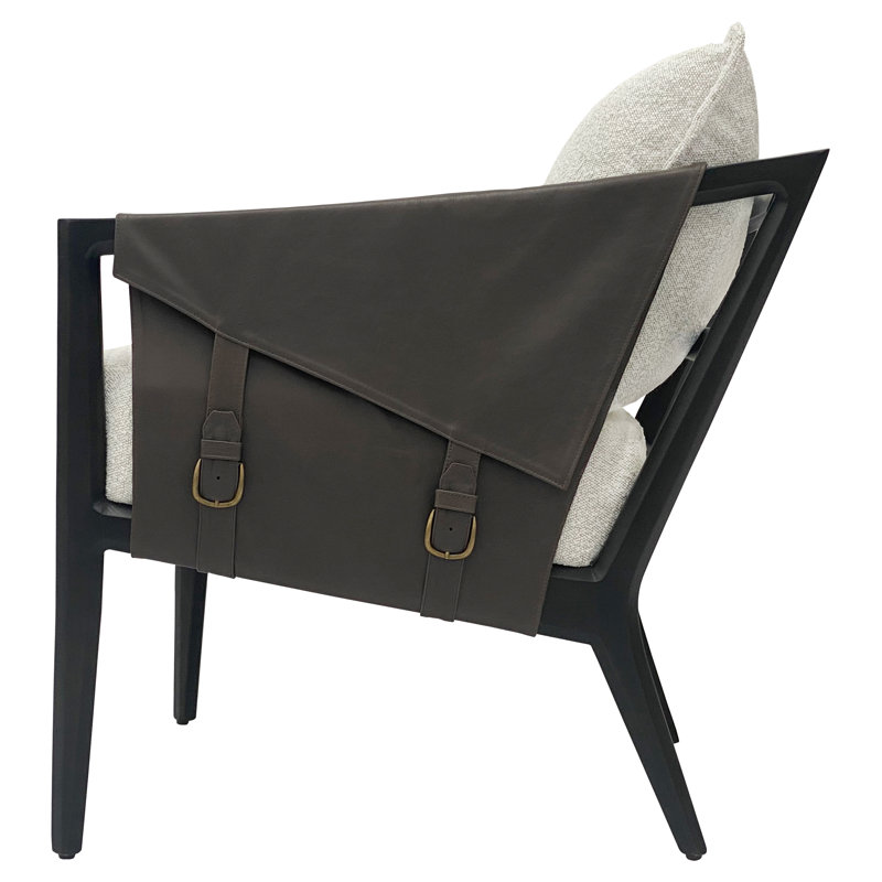 Skylar Solid Wood Dark Brown Accent Chair