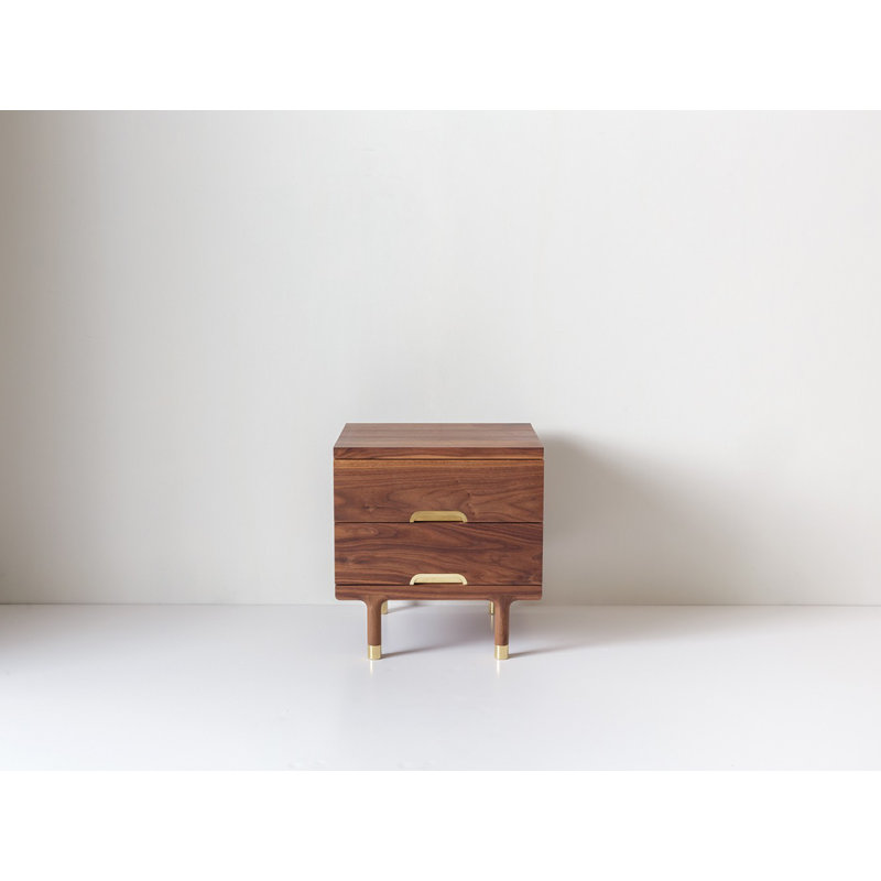 Simple Solid Wood End Table, Brown Wood
