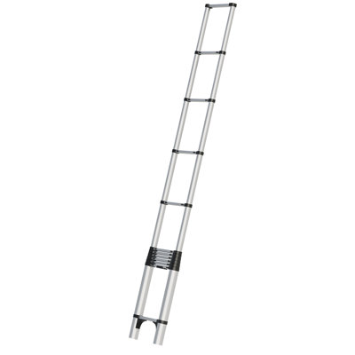 12.8/15.5ft Telescoping Extension Ladder, Stainless Steel Folding Telescopic Ladder with Locking Mechanism, Multi-Purpose Collapsible Ladder for Home or RV Outdoor Work, Bearing 330lbs