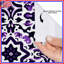 Rideaux de douche mauve à motif fleuri-129087146