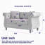 Canapé combiné 3 places + 2 places Velours gris (W834S00069 + W834S00113)-878722624
