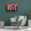Art mural sur toile tendue - "Chat coloré 1" de Ray Heere pour décoration de salon, de chambre à coucher ou de bureau - 19 x 12 pouces -1246244344