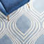 Tapis ivoire / bleu en laine touffeté à la main Deedie-22809415