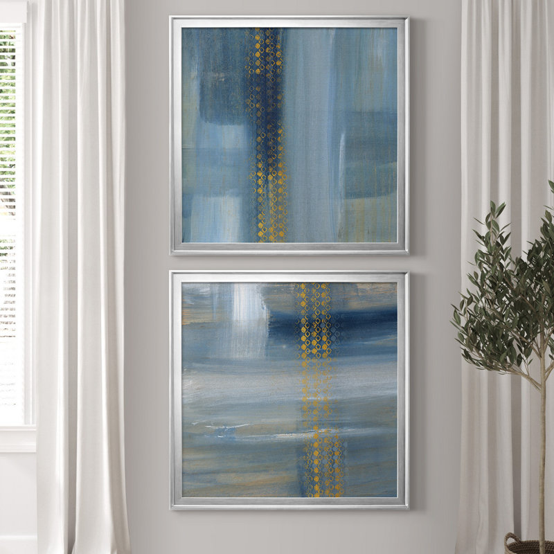 «Touching the Sky I», ensemble de 2 reproductions d'art, Pas de tapis, Toile avec cadre argenté, H 30,5 po x l 61 po x P 3 po